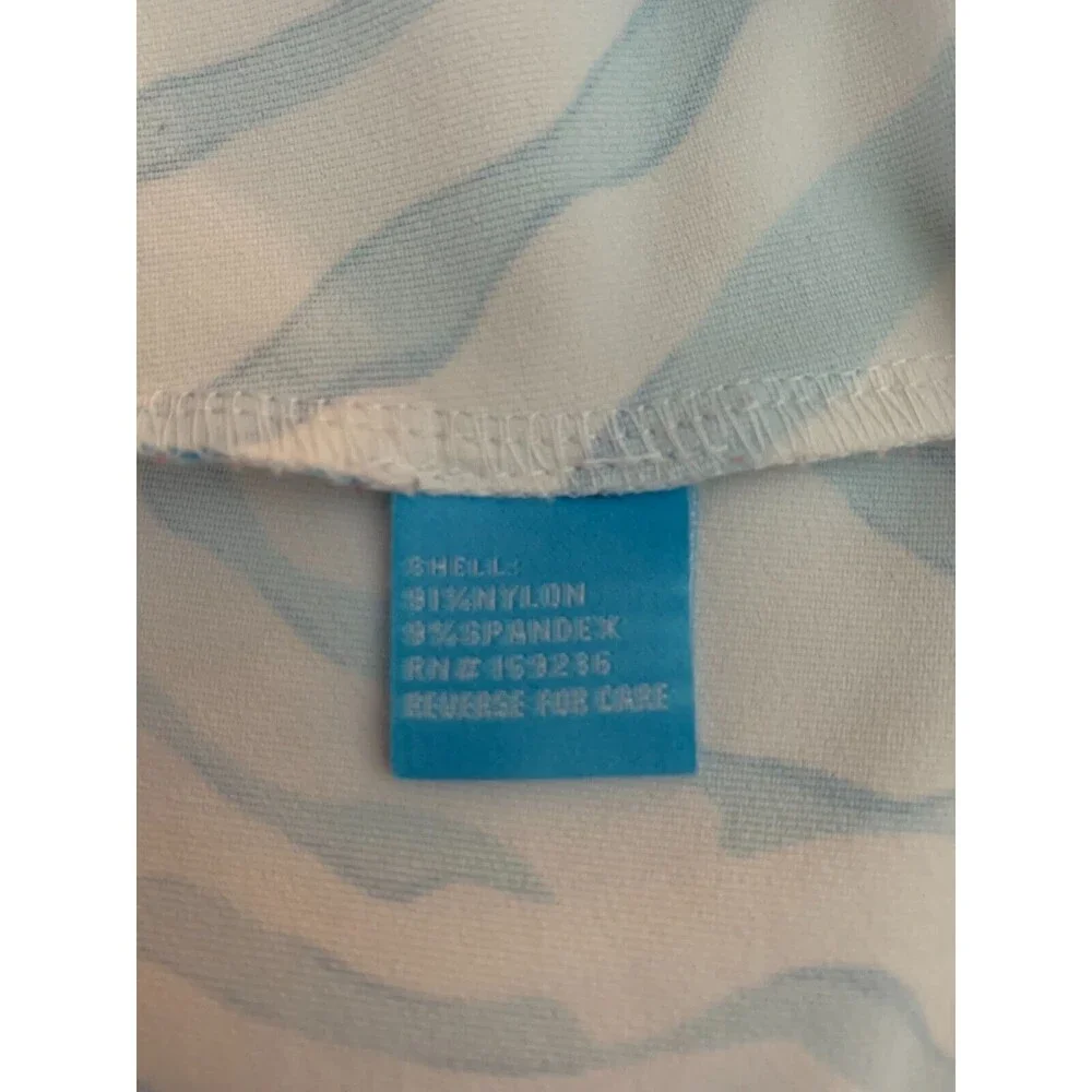 J. McLaughlin Women size S Blue Zebra Print Tunic Top Catalina Cloth 3/4 Sleeve - Picture 8 of 8